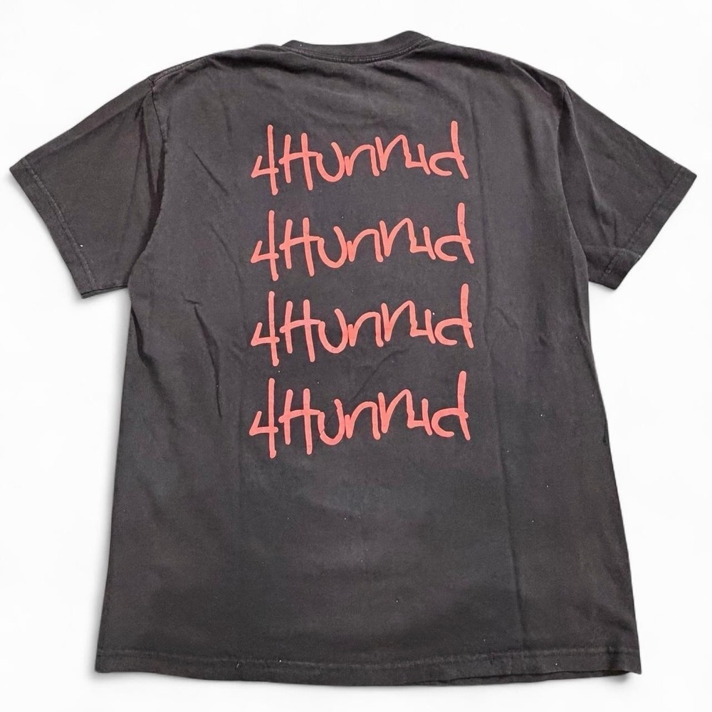 YG 4 Hunnid Black Short Sleeve T-Shirt Size Large Hip Hop Skate West Coast